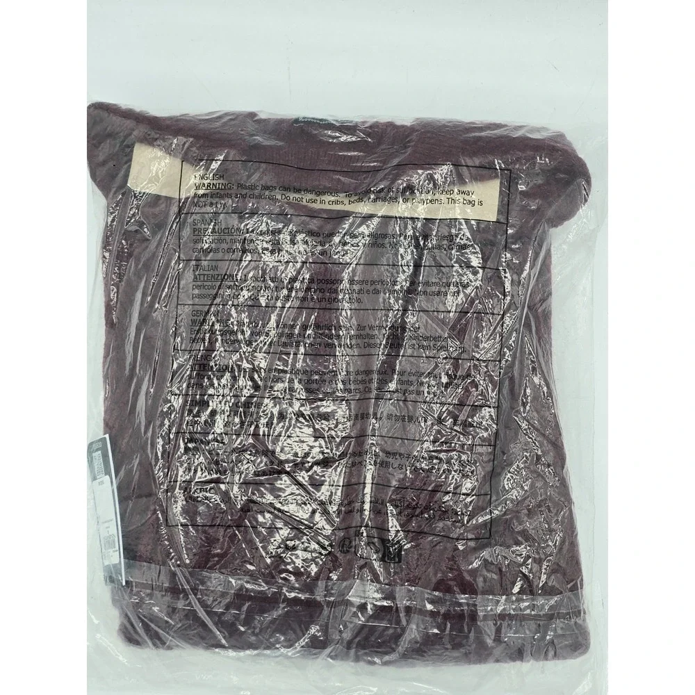 Guess Eco Wesley‎ Burgundy Red Long Sleeve Lattice Ribbed Sweater Size Medium - Picture 7 of 11